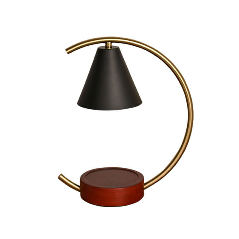 Chambre à coucher de lampe de bougie fondue par base en bois