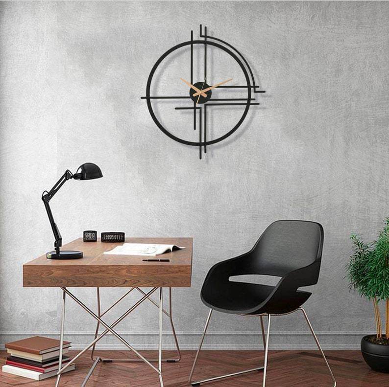 Oversized Simple Geometric Wall Clock Modern Home