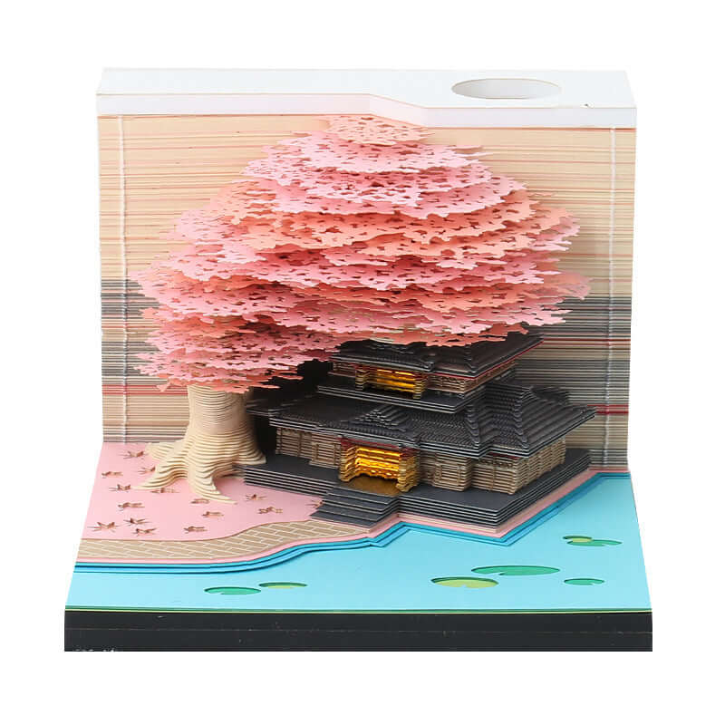 Tree House Panoramique Notes 3D Sculpture sur papier Calendrier créatif Décoration