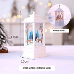 Christmas Portable Oil Lamp Santa Claus LED Night Lights Battery Powered Indoor Outdoor Hanging Lanterns Festive Party Decoration