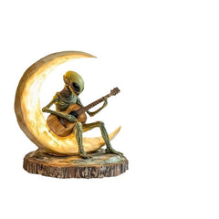 Décorations de bureau à domicile en acrylique Alien Moon Guitarist Ornements