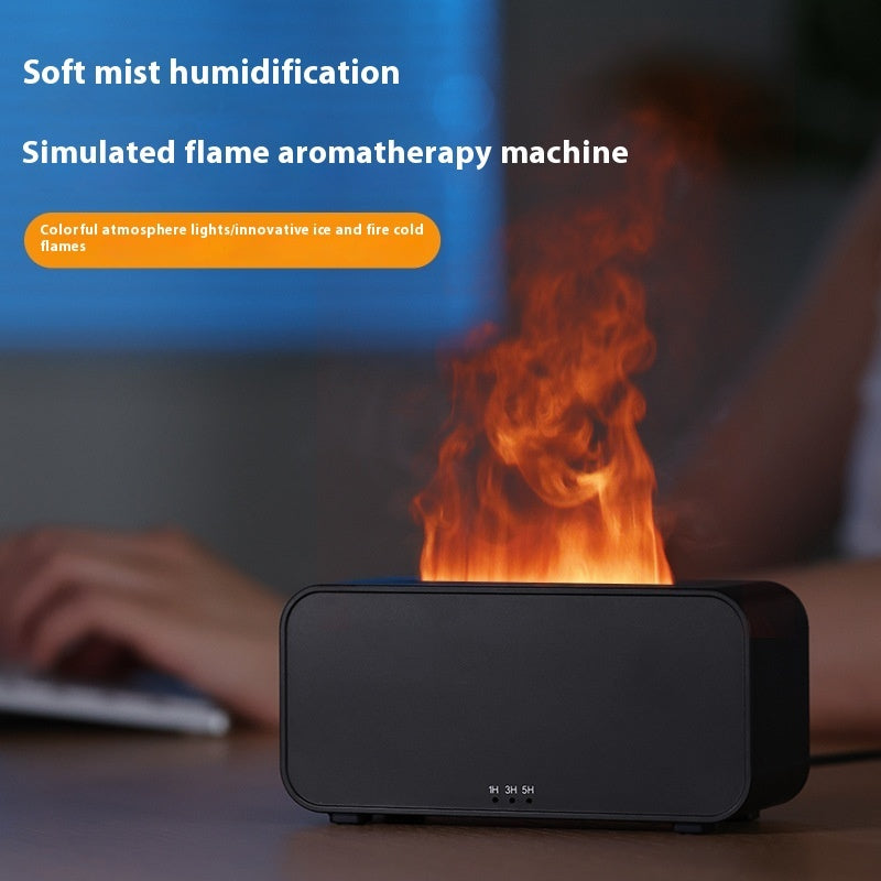 Diffuseur d'arômes de simulation de synchronisation Humidificateur de flamme domestique USB Machine d'aromathérapie Diffuseur d'humidificateur de flamme d'air de pulvérisation