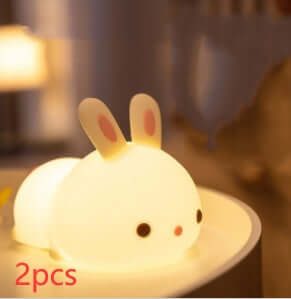 Lampe en Silicone lapin, cadeau du nouvel an, alimentation, veilleuse créative, jouets pour enfants