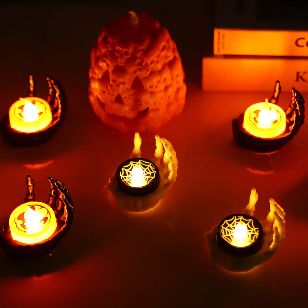 Halloween Kleine Nacht Lampe LED Elektronische Leucht Dekorative Palm Kerze Licht