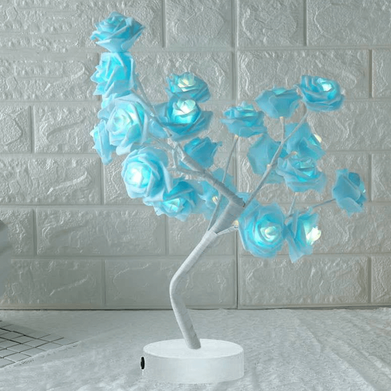 Rosen-Blumen-Lampe, USB, batteriebetrieben, LED-Tischlampe, Bonsai-Baum, Nachtlichter, Girlande, Schlafzimmer, Dekoration, Lichter, Heimdekoration