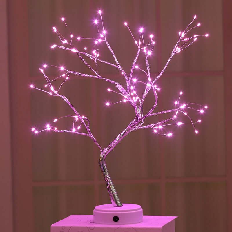 LED USB Feuerbaum Licht Kupferdraht Tischlampen Nachtlicht