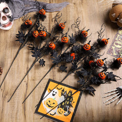 Halloween Decorations Black Horror Pumpkin Twig Cutting Bouquet