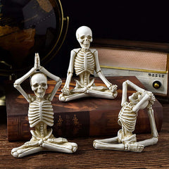 Décoration de bureau d'horreur d'Halloween Ornements en résine Fonctionnalité Modélisation Crâne de yoga Squelette