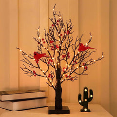 Christmas LED Bedroom Chinese Hawthorn Bird Tree Decorative Light Desktop Decoration