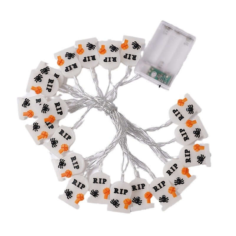 Chaîne d'éclairage d'Halloween en PVC souple, lampe de modélisation de chauve-souris fantôme citrouille, décoration intérieure et extérieure de la maison