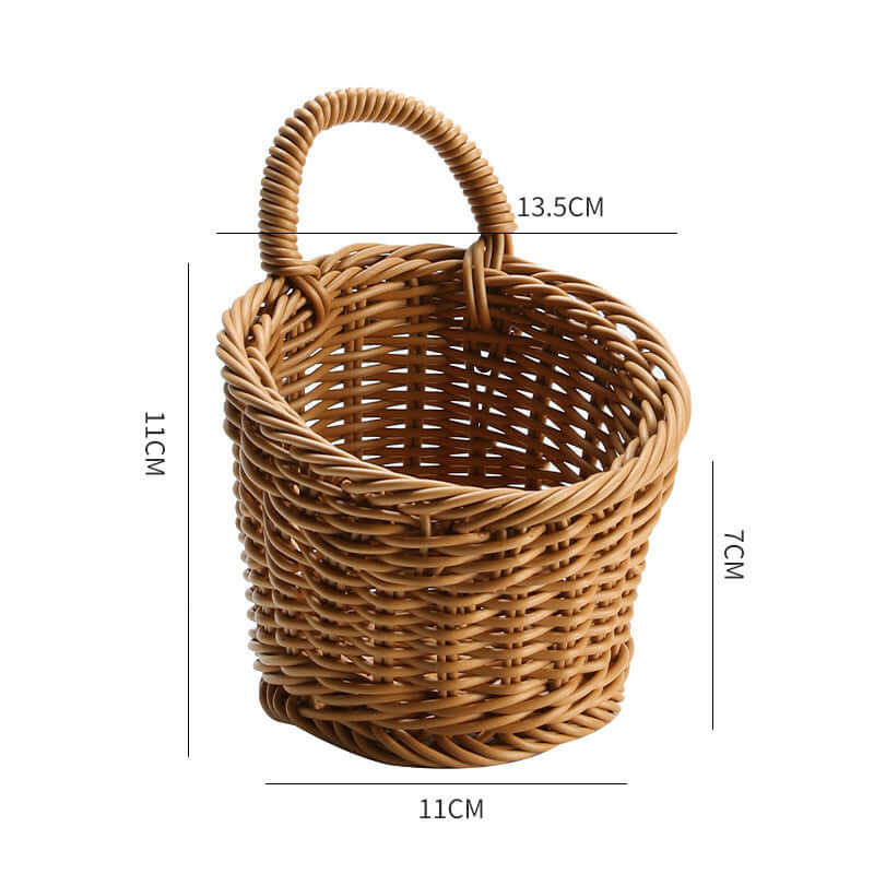 Japanese Style Plastic Wicker Storage Baskets for Organizing