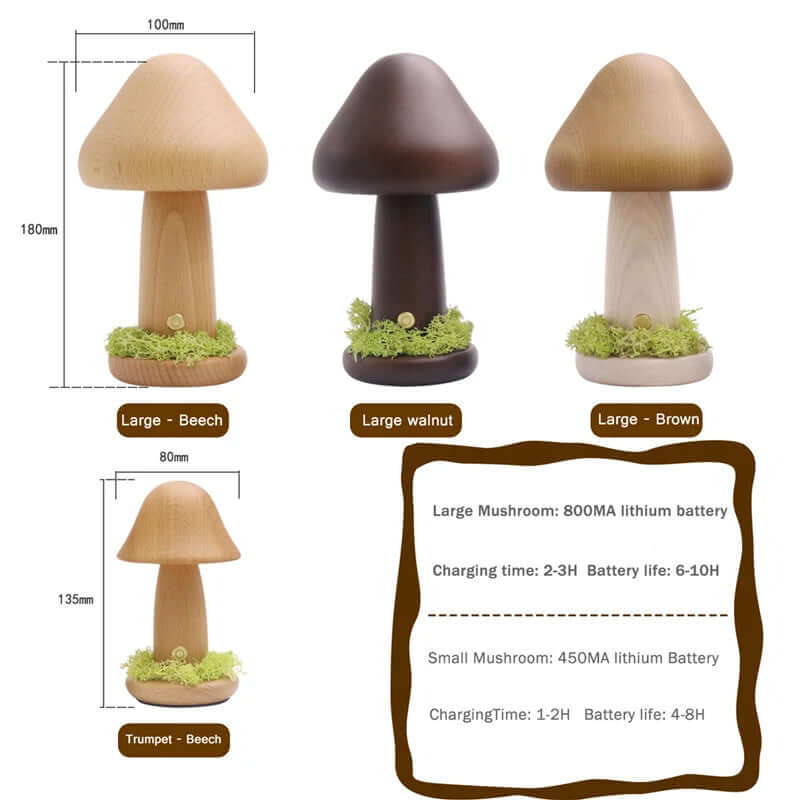 Lampe LED en forme de champignon torsadé, lumière chaude tactile, tête de lit pour chambre à coucher, en bois de hêtre, USB, lampes d'ambiance décoratives, décoration de la maison