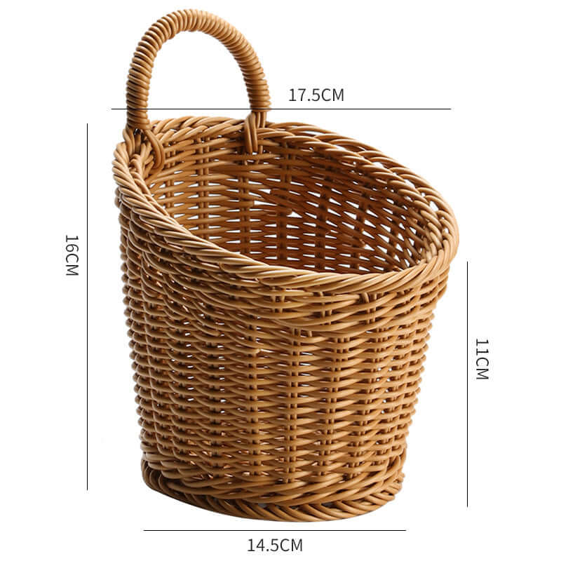 Japanese Style Plastic Wicker Storage Baskets for Organizing