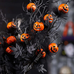 Décorations d'Halloween Bouquet de brindilles de citrouille d'horreur noire