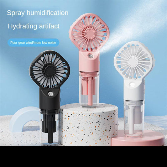 Humidification par pulvérisation à forte puissance, petit ventilateur à brume, chargement USB, ventilateur portable, ventilateur glacé et rafraîchissant, supplément d'eau