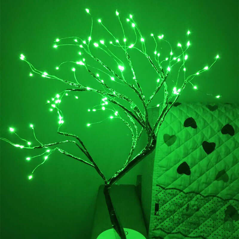 Lampe LED USB en forme d'arbre à feu en fil de cuivre, veilleuse