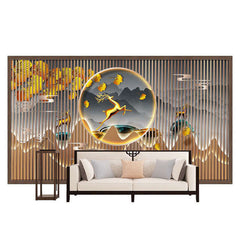 Luxury New Chinese Office Wallpaper with Seamless Silk and Embossed Designs