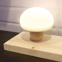 Lampe LED en Silicone, luminosité réglable, interrupteur en forme de champignon, Base en bois, minuterie, veilleuse, cadeau pour enfants