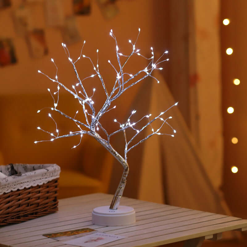 LED USB Feuerbaum Licht Kupferdraht Tischlampen Nachtlicht