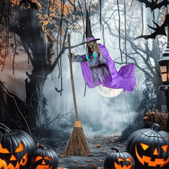 Halloween Fliegende Hexe Dekoration Halloween Geist Outdoor Gruselige Animatronics Halloween Requisiten Mit Gruseligem Sound