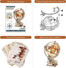 Rokr Globe lumineux 3D en bois, 180 pièces, Kits de blocs de construction, jouet, offre spéciale