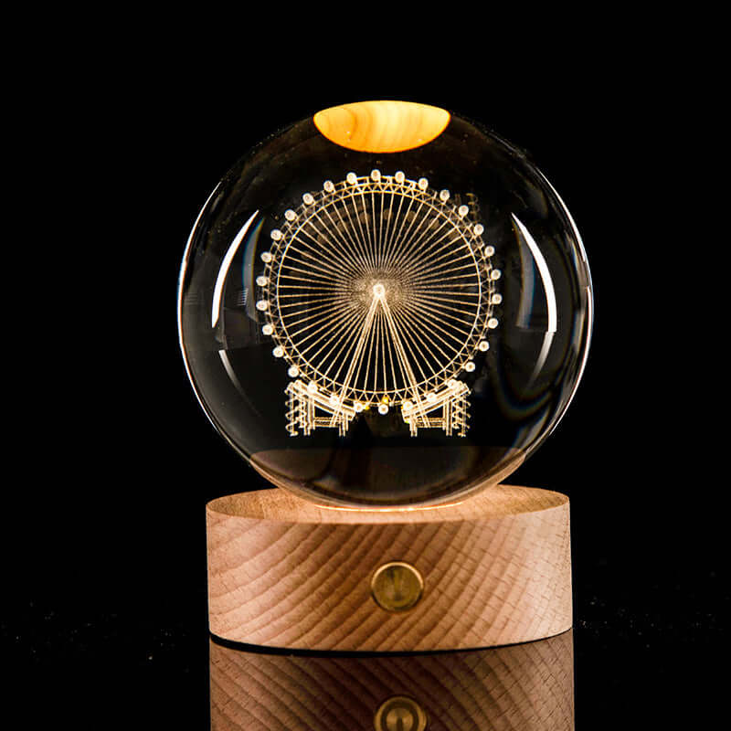 Luminous Galaxy Crystal Ball Decoration 3D Laser Inner Carving