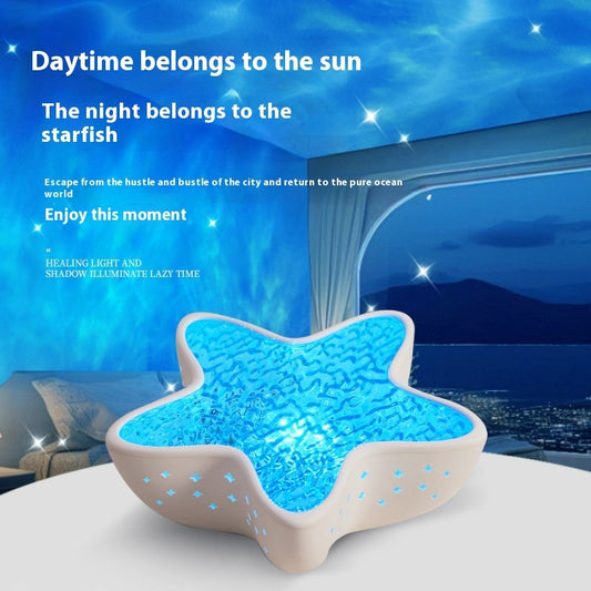 Lampe de projection d'étoiles de mer, petite lampe de nuit ondulée pour chambre à coucher