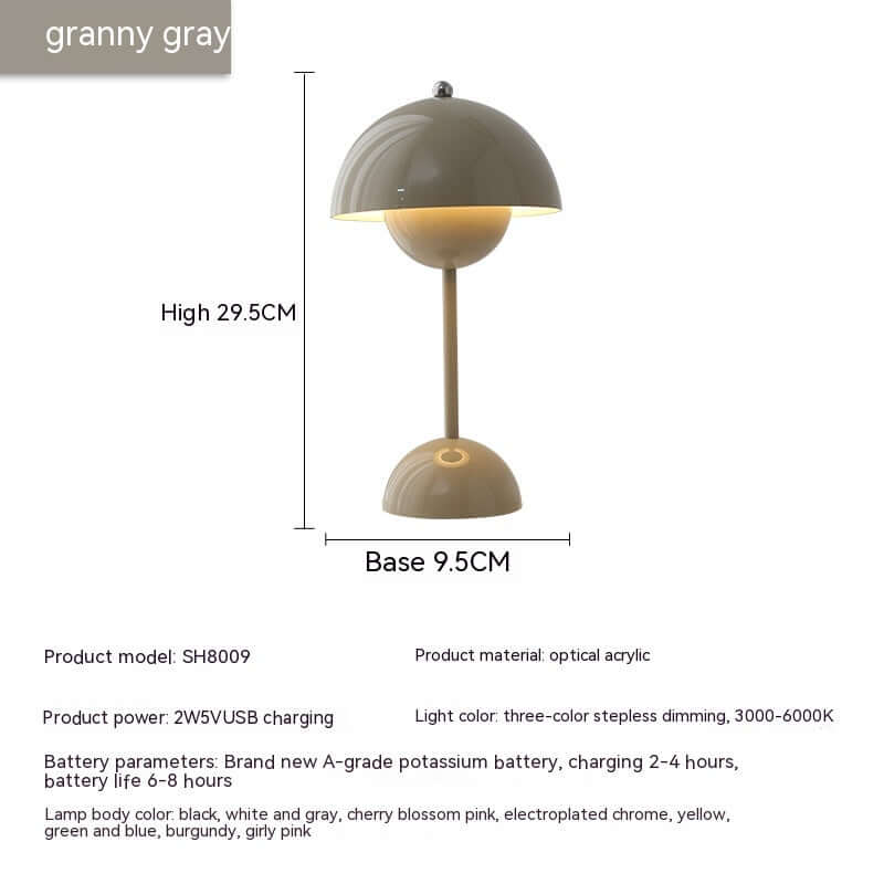 Wiederaufladbare Bud-Atmosphäre-Tischlampe, dekorative Nachttischlampe