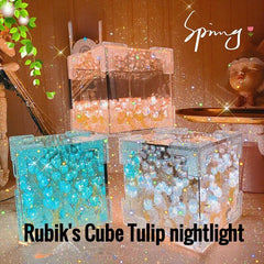 Handgemachte DIY Tulpe Blume Kleines Nachtlicht Romantisches Geschenk Für Freundin Spiegel Lampe DIY Material Pack Atomsphere Dekoration Wohnkultur