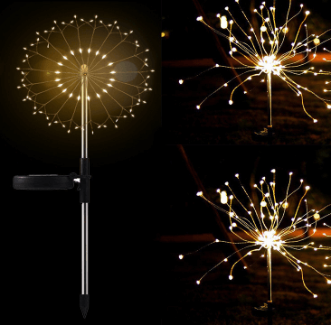 Neue Boden Stecker Solar Feuerwerk Licht LED Lichterkette Kupfer Draht Outdoor Garten Dekoration Stern Lichter Weihnachten Lichter