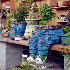 Garden Art Jeans Décoration de jardin Pot de fleur