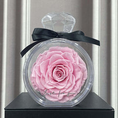 Natürliche ewige Blumenornamente, transparente Abdeckung, getrocknete Rose, Geschenkbox für Weihnachten, Neujahr, Valentinstag, Heimdekoration