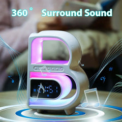 New B-Shaped Blutooth Speaker Multifunctional Smart Music Rhythm Lighting Phone Wireless Charger TF Card AUX Input Standard Mode