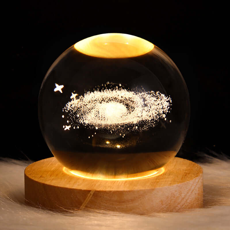 LED veilleuse galaxie boule de cristal lampe de Table 3D planète lune lampe chambre décor à la maison pour enfants fête enfants cadeaux d'anniversaire