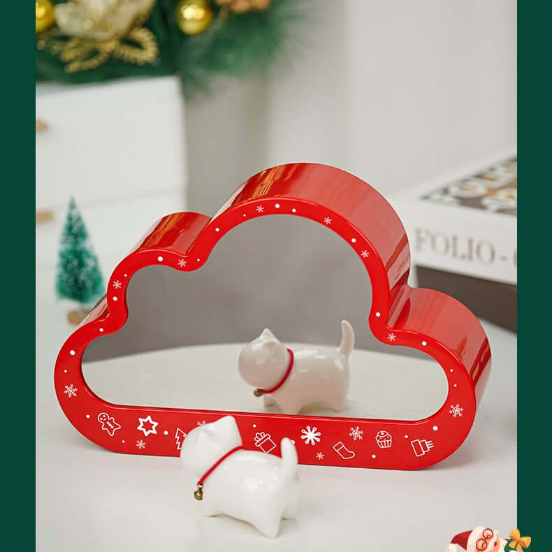 Christmas Cloud Night Lamp LED Table Light - Assembled Building Block Toy, Decorative Mirror