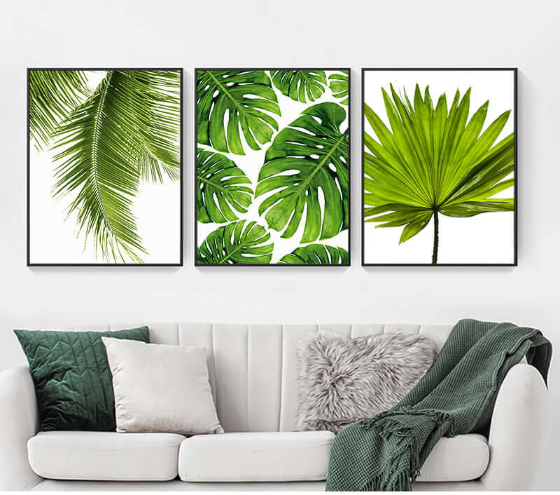 Peinture sur toile de plantes vertes, décoration d'intérieur