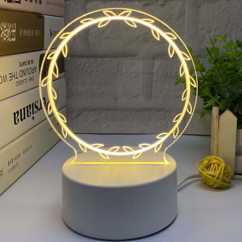 Tableau de notes luminescent de bureau avec veilleuse 3D