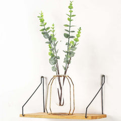 Glass Hydroponic Wire Metal Geometric Wrought Iron Vase