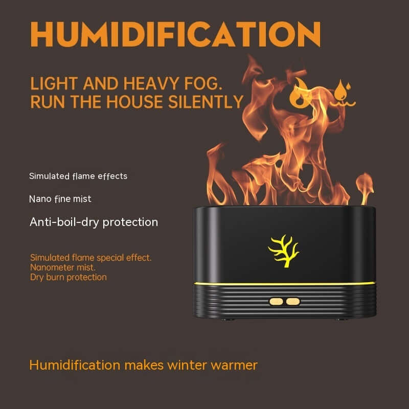 Humidificateur de flamme USB, minuterie intelligente, diffuseur d'arôme électrique, Simulation de feu, lampe de nuit, décoration de maison