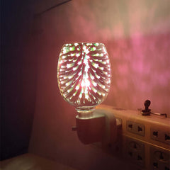 3D-Glas-Aromatherapie-Wachsschmelzlampe, kleine Nachtlampe