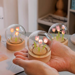 Künstliche Tulpe Blume Nachtlicht Ornamente handgemachte DIY Nachttisch Lampe LED Nacht Lampe Schlafzimmer Dekor Geburtstag Geschenke Tisch Lampe