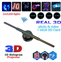 Led Leucht Zeichen Licht Holographische Projektor Diy Fan Bildschirm Video Bild 3d Holographische Licht Urlaub Dekoration