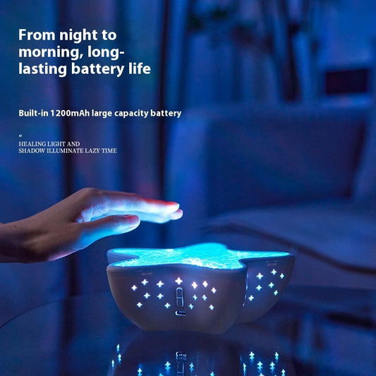Lampe de projection d'étoiles de mer, petite lampe de nuit ondulée pour chambre à coucher