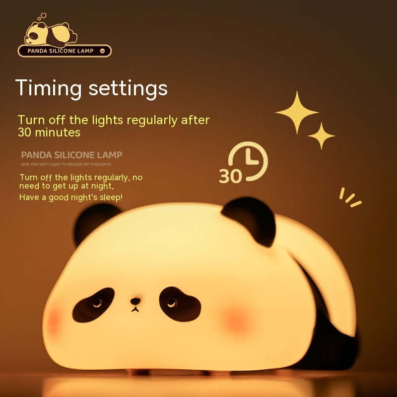 Panda-Nachtlichter für Kinder, süßes Tier, Silikon, Timing, wiederaufladbare Lampe, Cartoon-Panda, Schlafzimmer-Dekoration, Kinder, Jungen, Mädchen, Geschenk