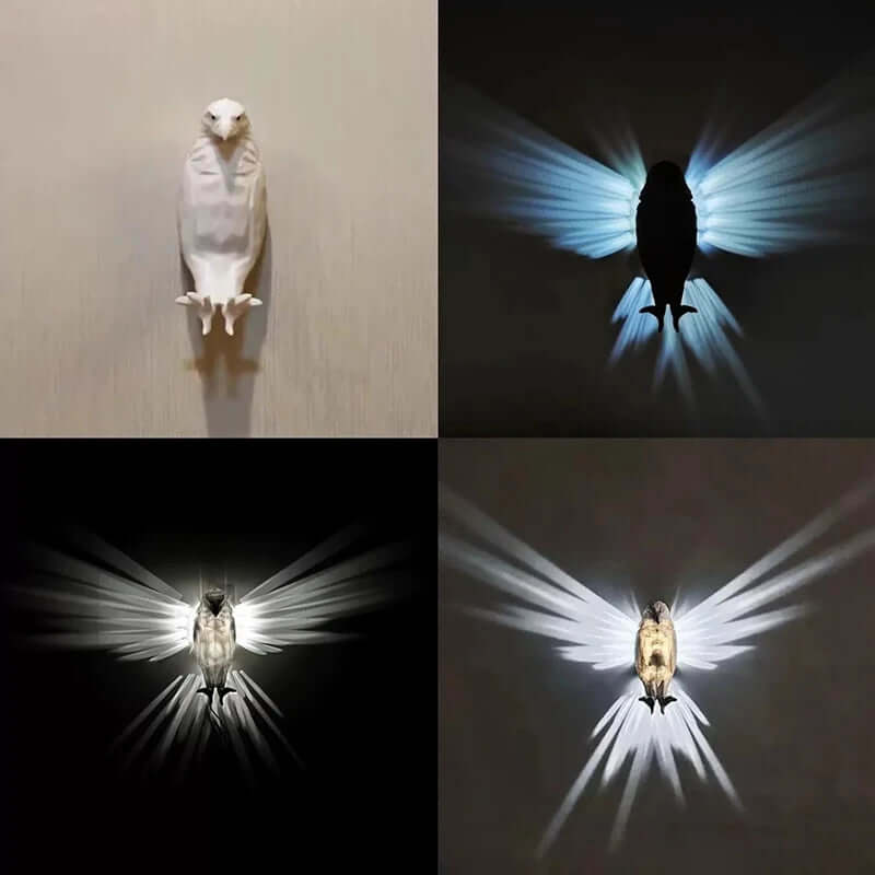 Lampe murale moderne et créative en forme d'oiseau, projecteur en forme d'aigle et de hibou, lumière d'ambiance, impression 3D, éclairage corporel, luminaire décoratif d'intérieur