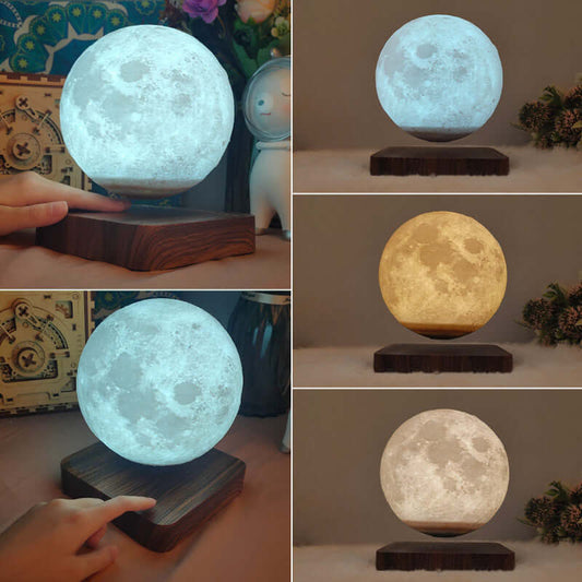 Customized Creative 3D Magnetic Levitation Moon Lamp Night Light Rotating Led Moon Floating Lamp