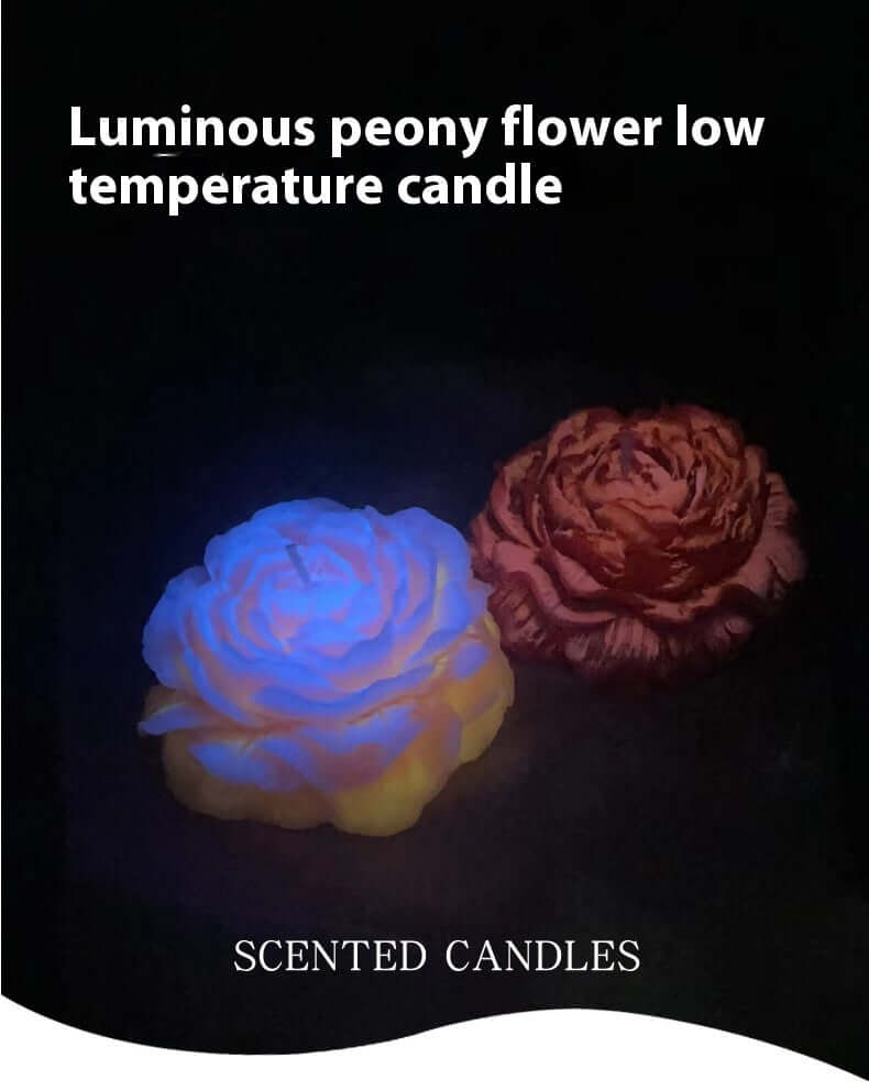 Peony Flower Luminous Fluorescence Low Temperature Candles