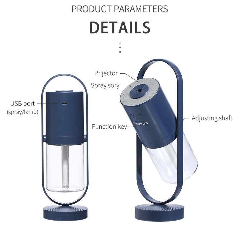 Humidificateur d'air USB ombre magique pour la maison avec veilleuses de Projection, brumisateur ultrasonique pour voiture, Mini purificateur d'air pour bureau