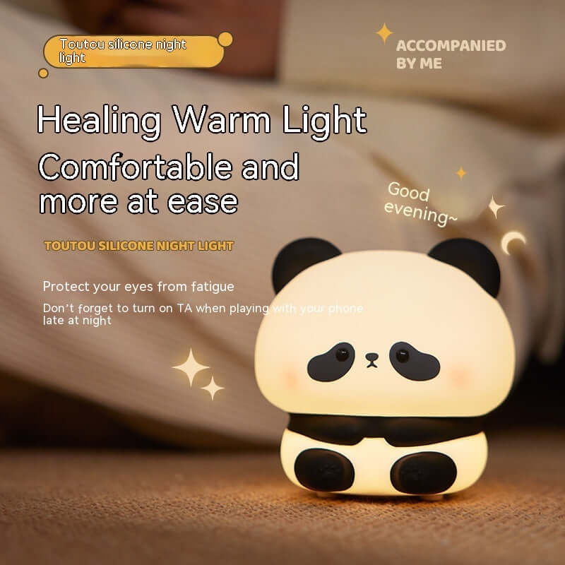 Panda LED Veilleuse Mignonne En Silicone Veilleuse USB Rechargeable Tactile Lampe De Nuit Chambre Timing Lampe Décoration Cadeau Pour Enfants Décor À La Maison