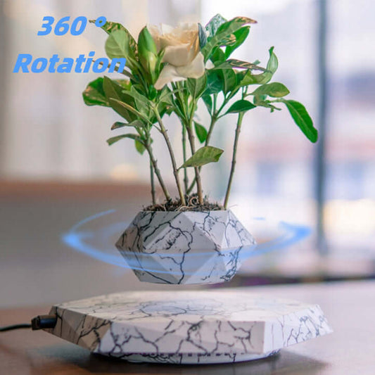 Levitating Plant Pot Marble Color Floating Planter Magnetic Levitation Bonsai Pot Office Home Decoration Kids Birthday Gift Home Decor